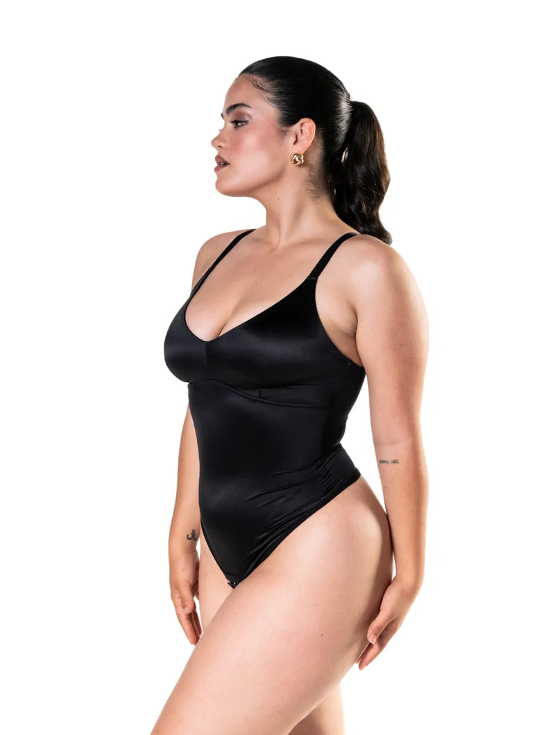 Satin Snatched Thong Bodysuit