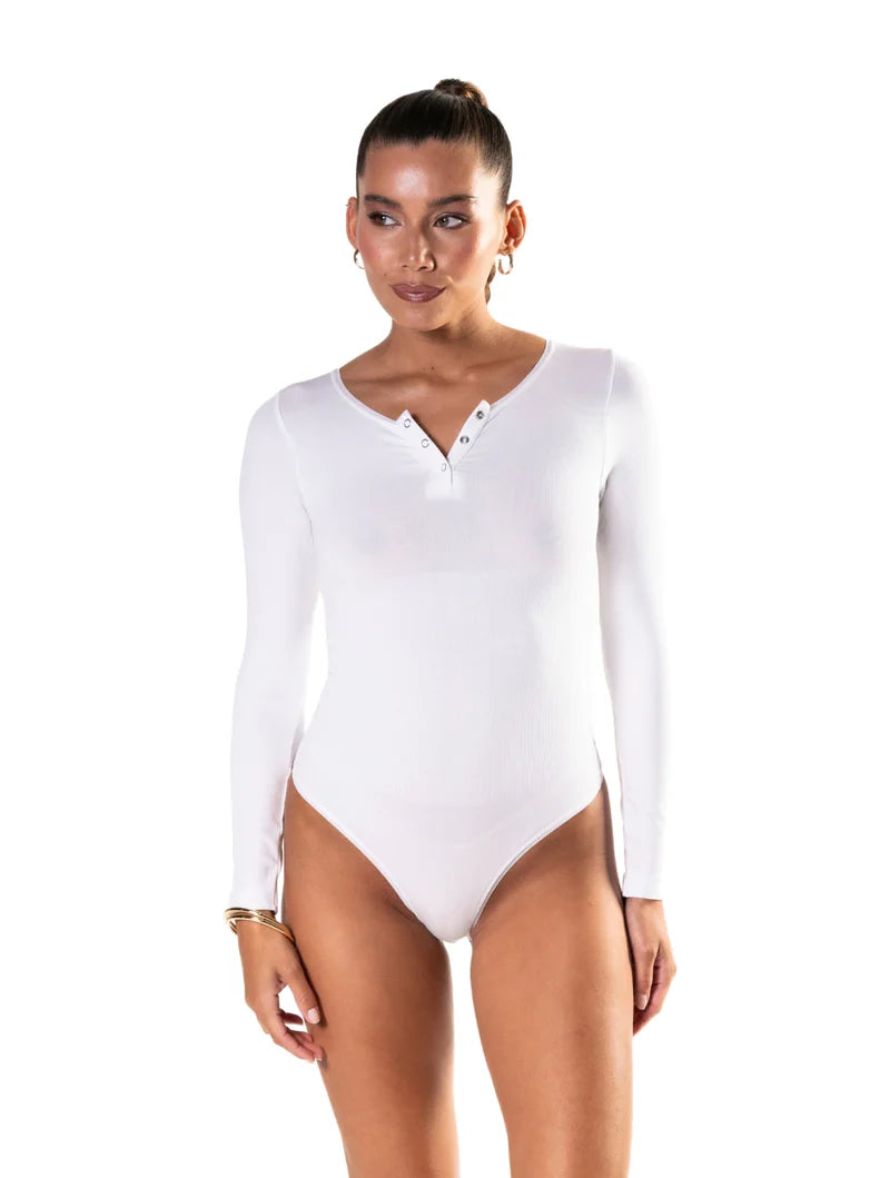 Seamless Long Sleeve Thong Bodysuit