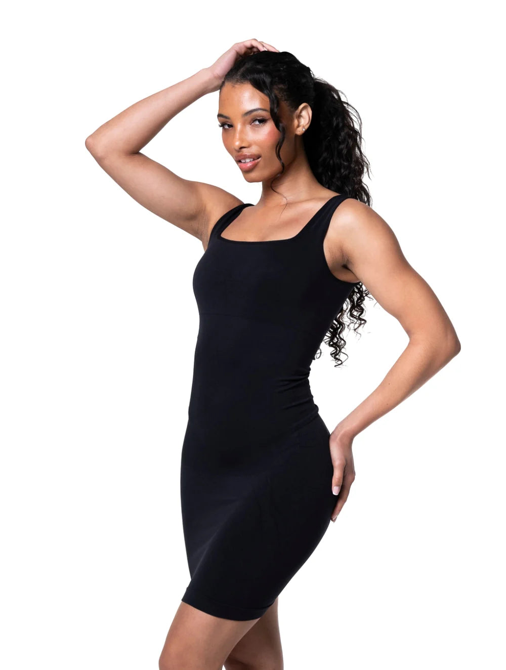 Square-Neck Seamless Mini Dress