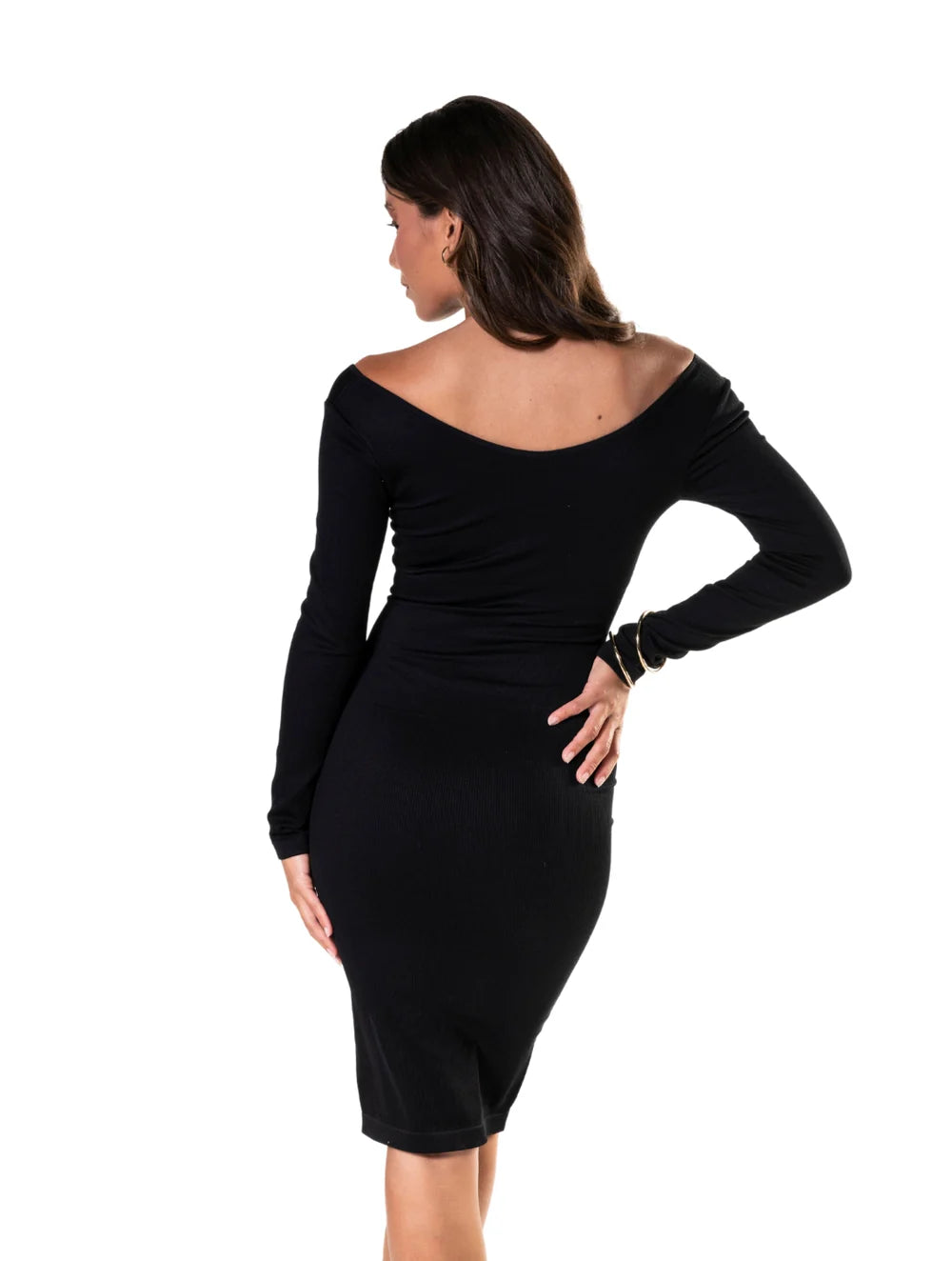 V-Neck Long Sleeve Dress